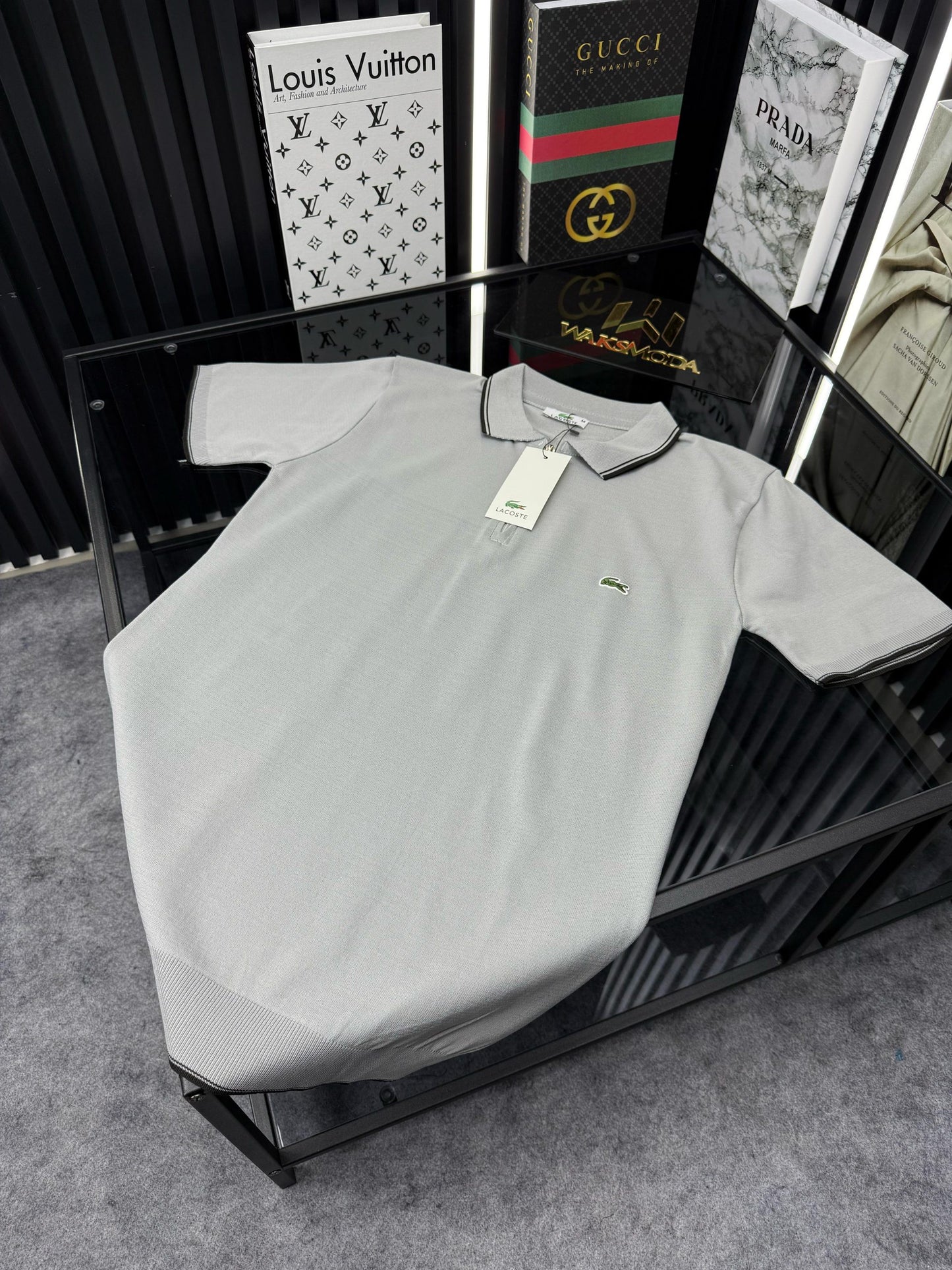LCST Polo Yaka Örme Triko Tshirt /Gri