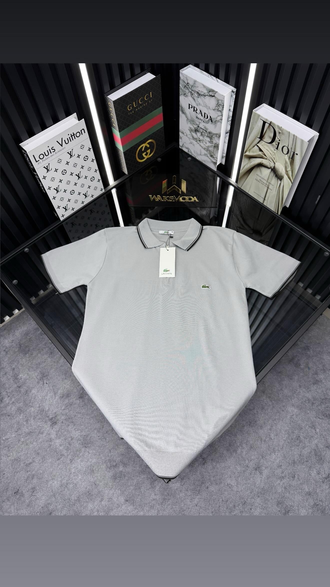 LCST Polo Yaka Örme Triko Tshirt /Gri