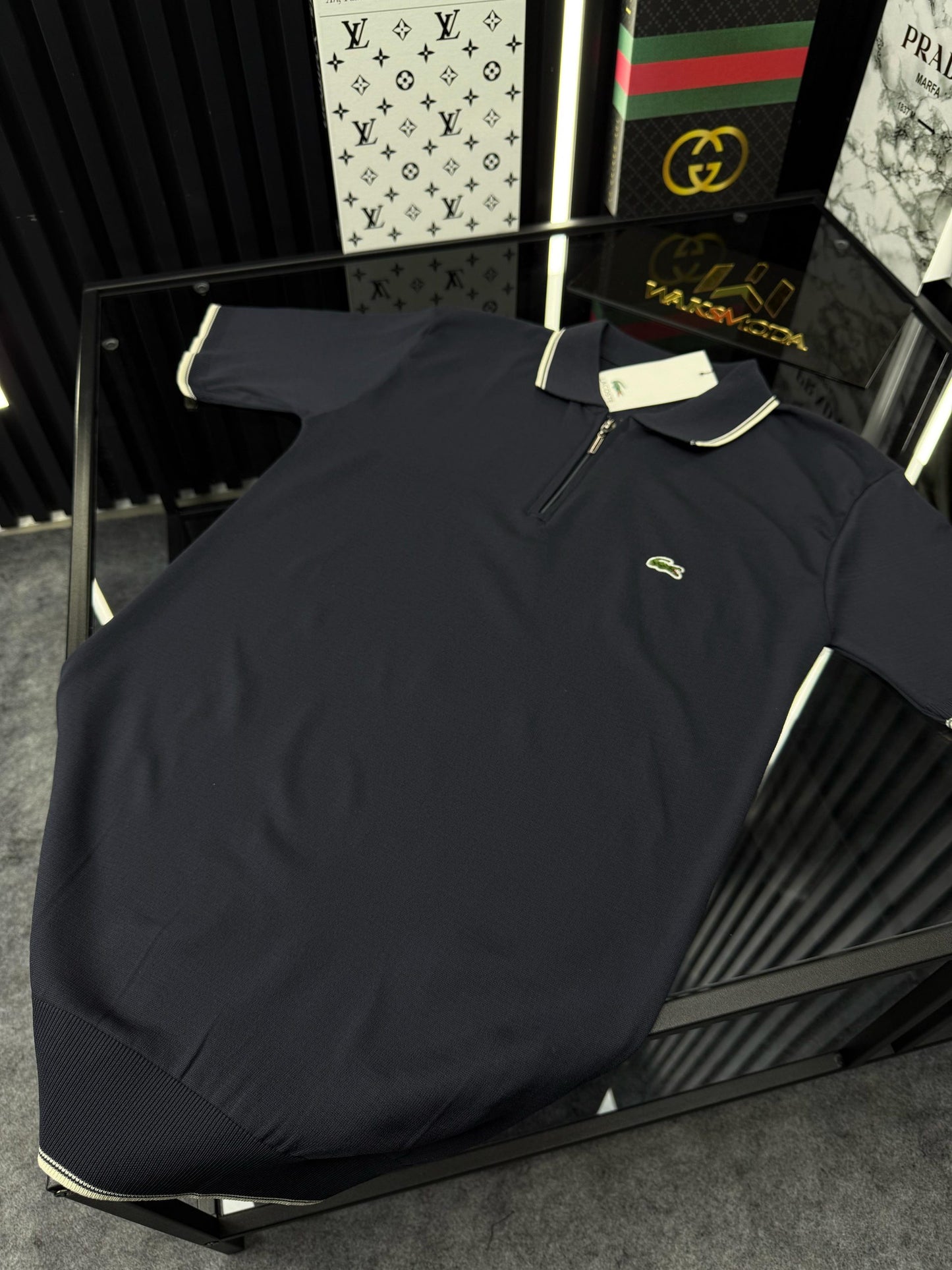 LCST Polo Yaka Örme Triko Tshirt /Lacivert