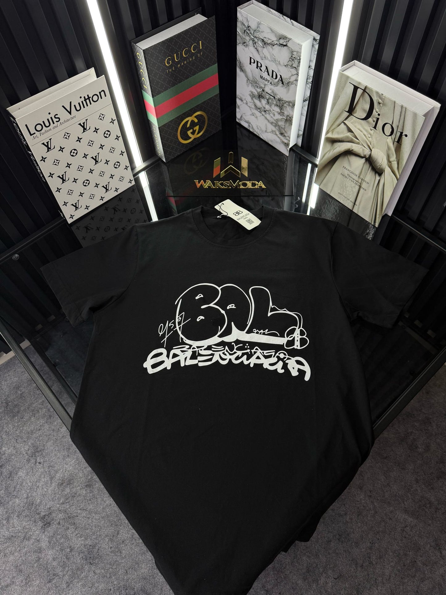 BALENCIAGA Siyah Bisiklet Yaka Tshirt