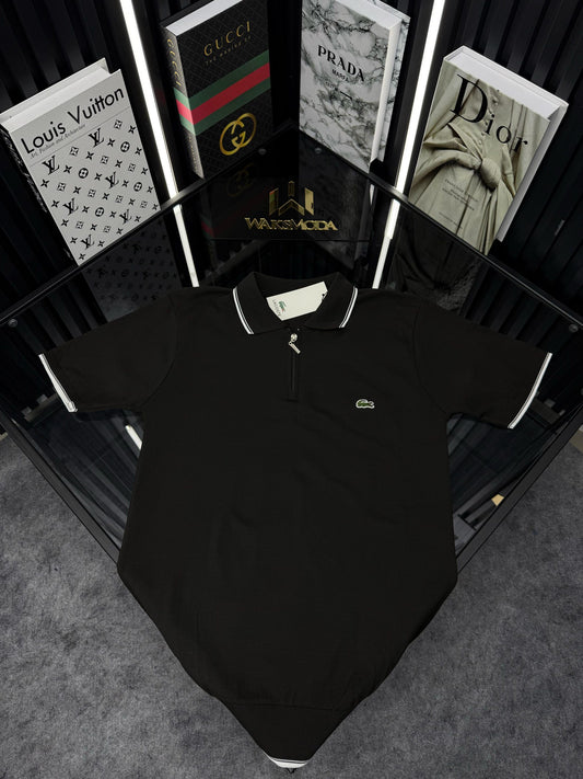 LCST Polo Yaka Örme Triko Tshirt /Siyah