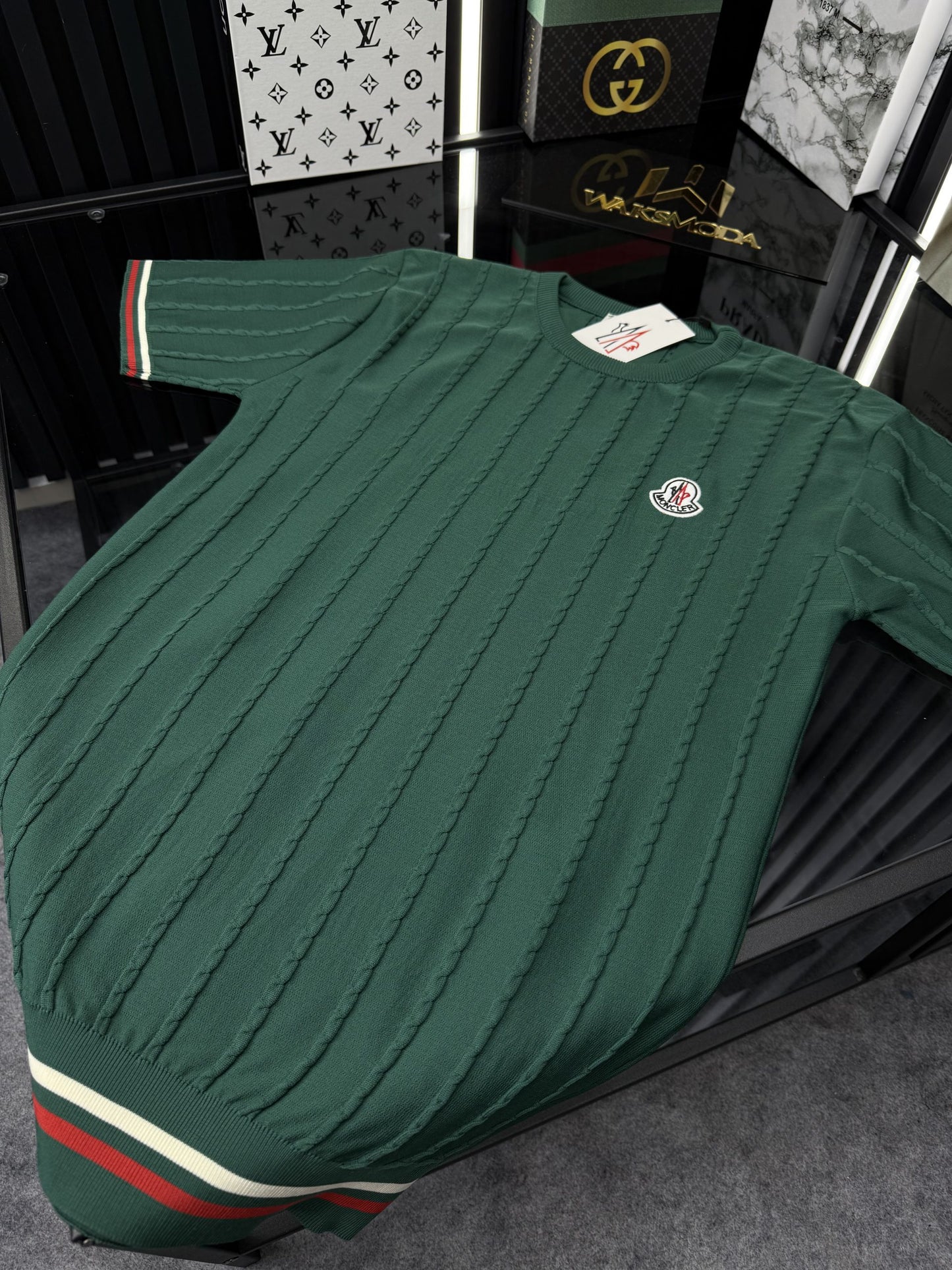 MNCLR Polo Yaka Örme Triko Tshirt /Yeşil