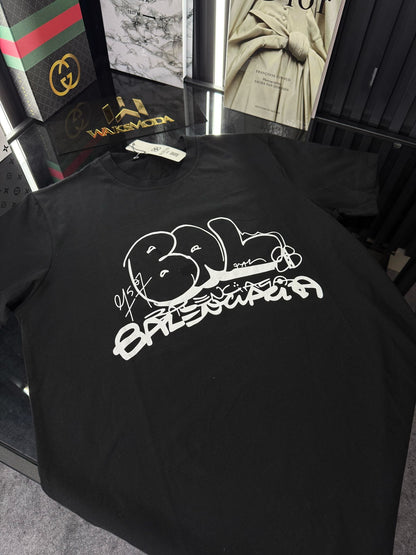 BALENCIAGA Siyah Bisiklet Yaka Tshirt