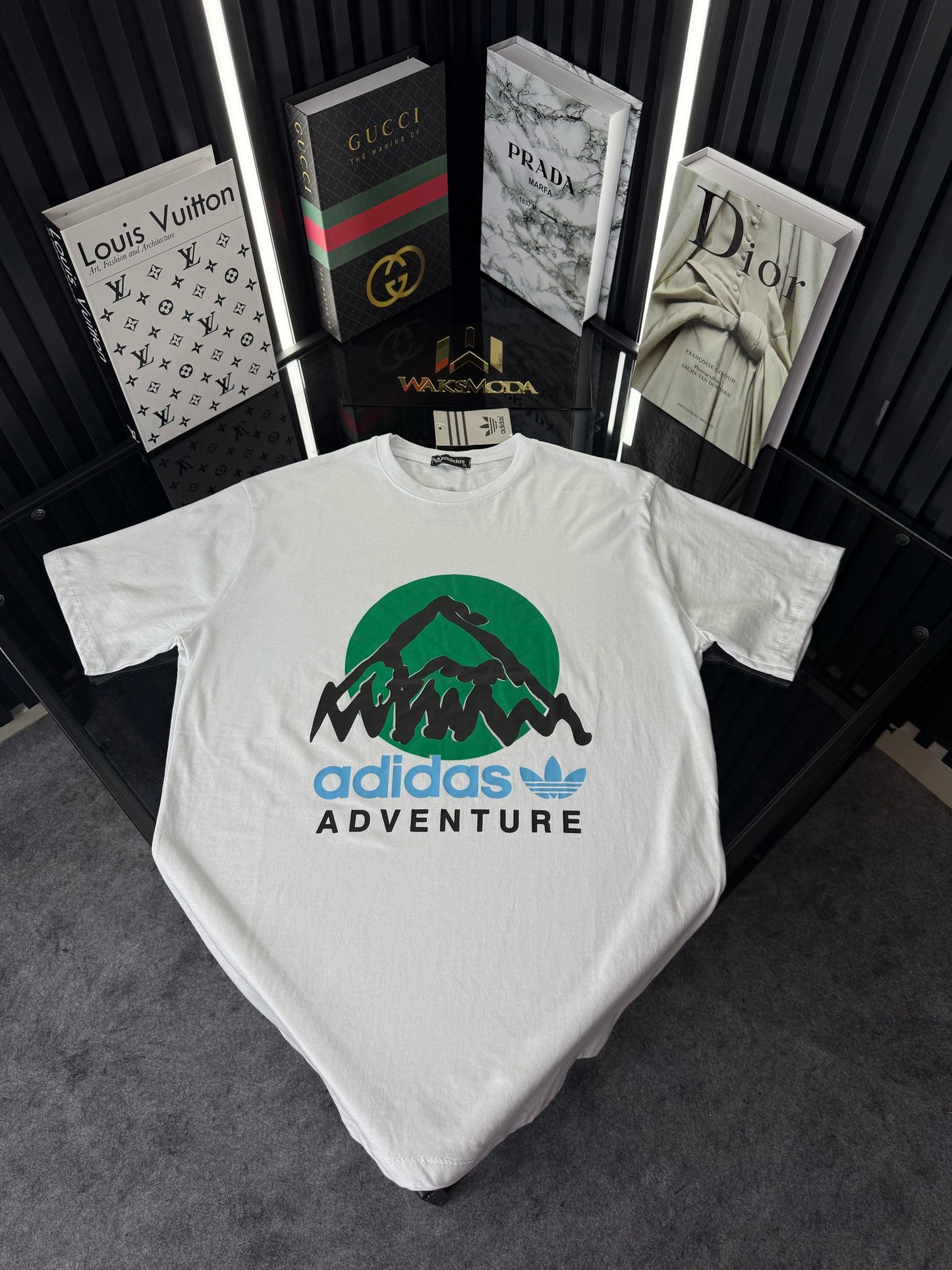 ADS Beyaz Bisiklet Yaka Tshirt