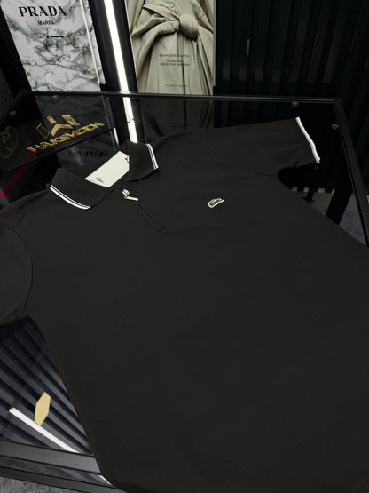 LCST Polo Yaka Örme Triko Tshirt /Siyah
